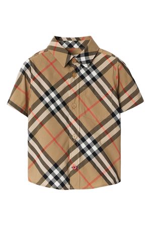 camicia in cotone marrone BURBERRY KIDS | 8089807B9368